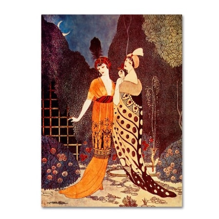 Vintage Apple Collection 'Ladies Under Crescent Moon' Canvas Art,18x24